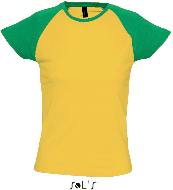 Ženska dvobarvna majica z raglan rokavi Milky 150